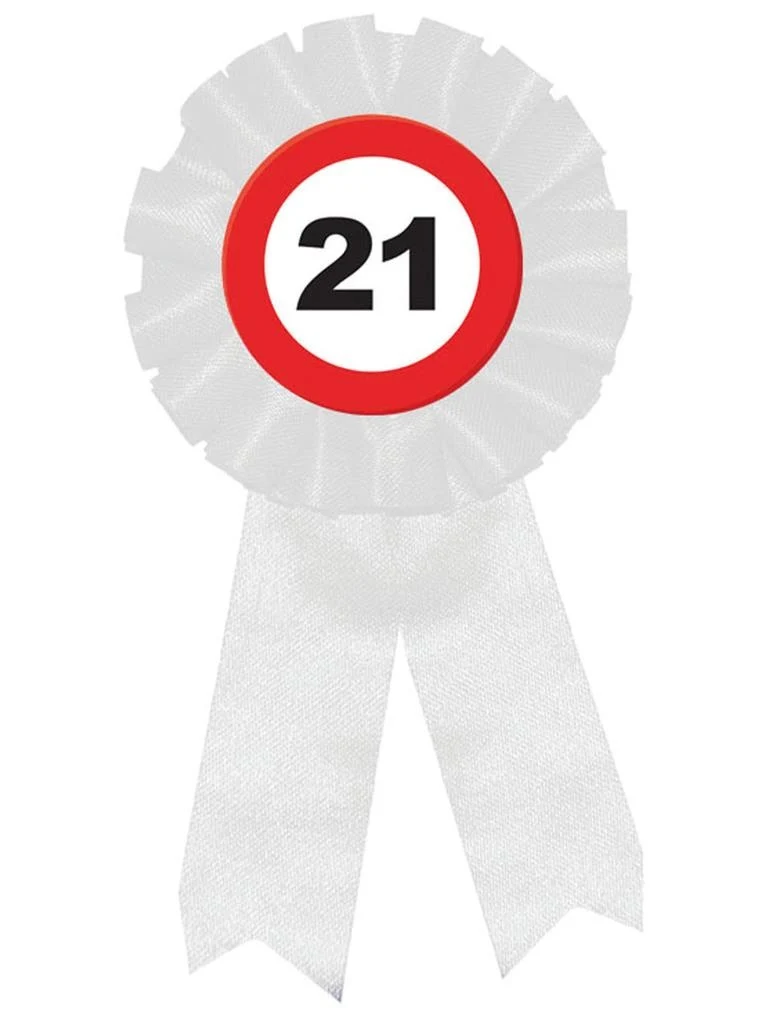 21e verjaardag party rozet verkeersbord