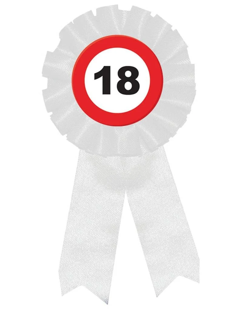 18e verjaardag party rozet verkeersbord