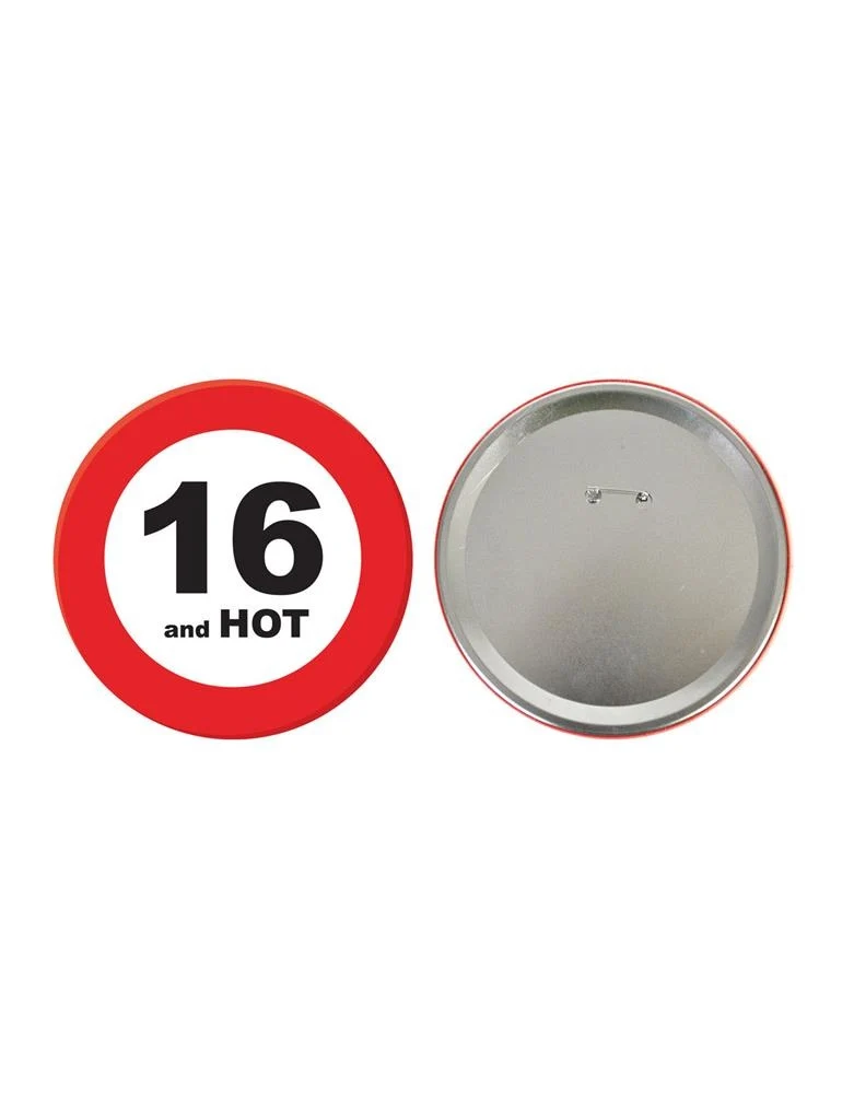 16e verjaardag button verkeersbord