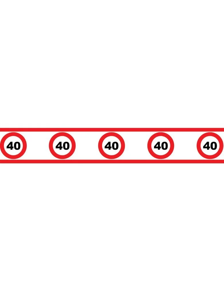 Party tape 40 jaar met verkeersborden 610x8cm