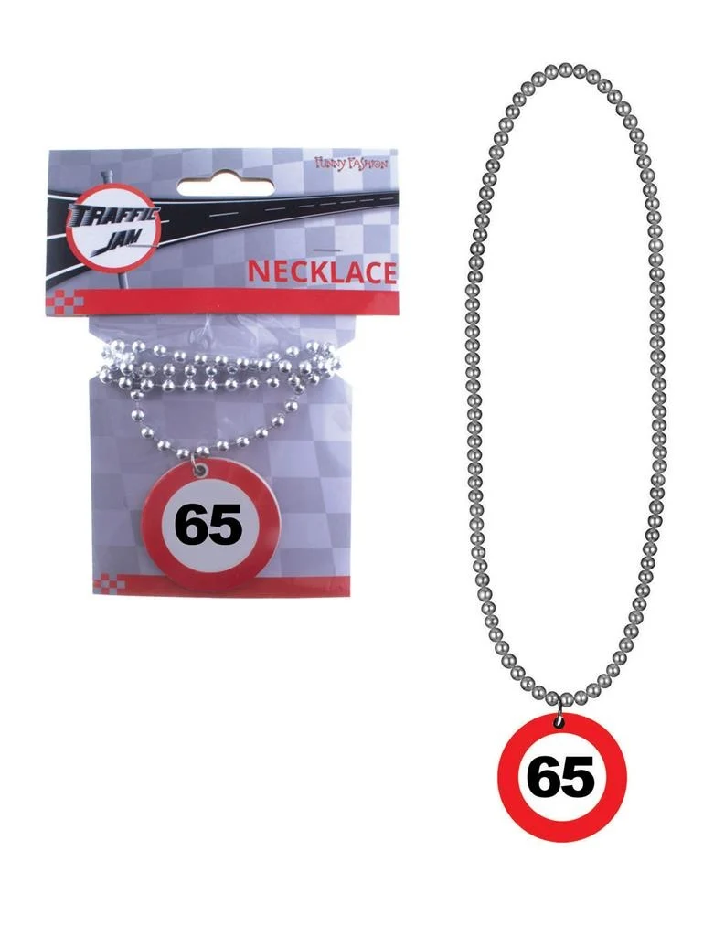 65 jaar verkeersbord ketting