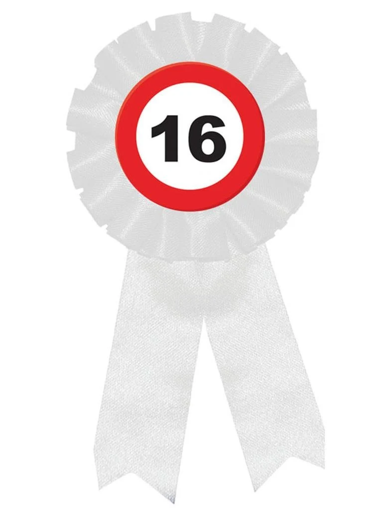 16e verjaardag party rozet verkeersbord