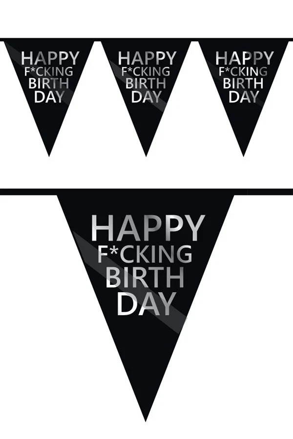 Vlaggenlijn HAPPY F*CKING BIRTHDAY 6 meter
