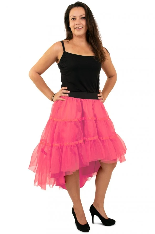 Petticoat schuin aflopend roze