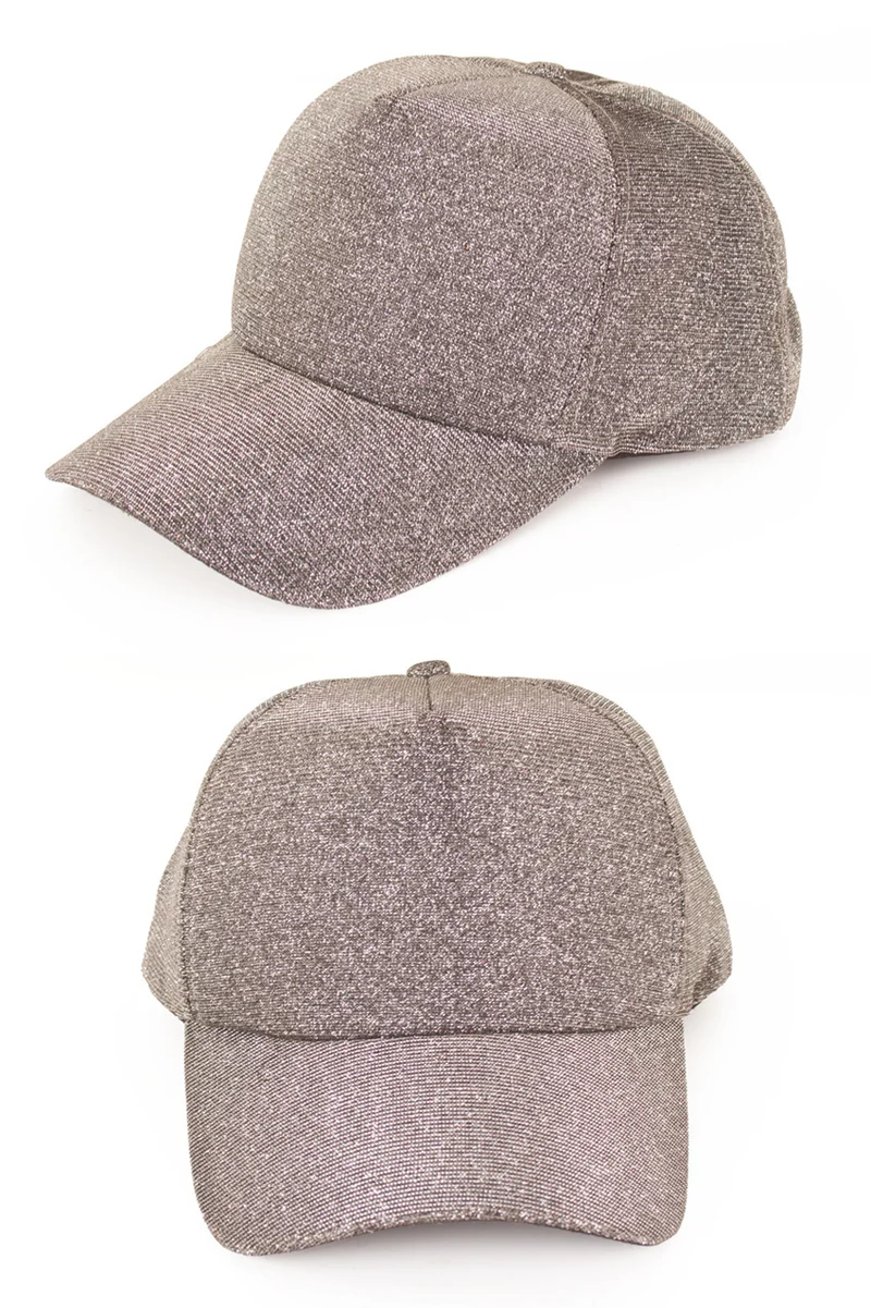Baseballcap glitter zilver