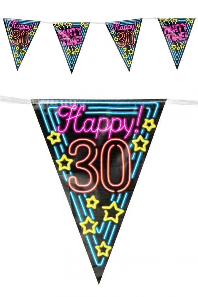 Vlaggenlijn 30 jaar Neon 10 meter