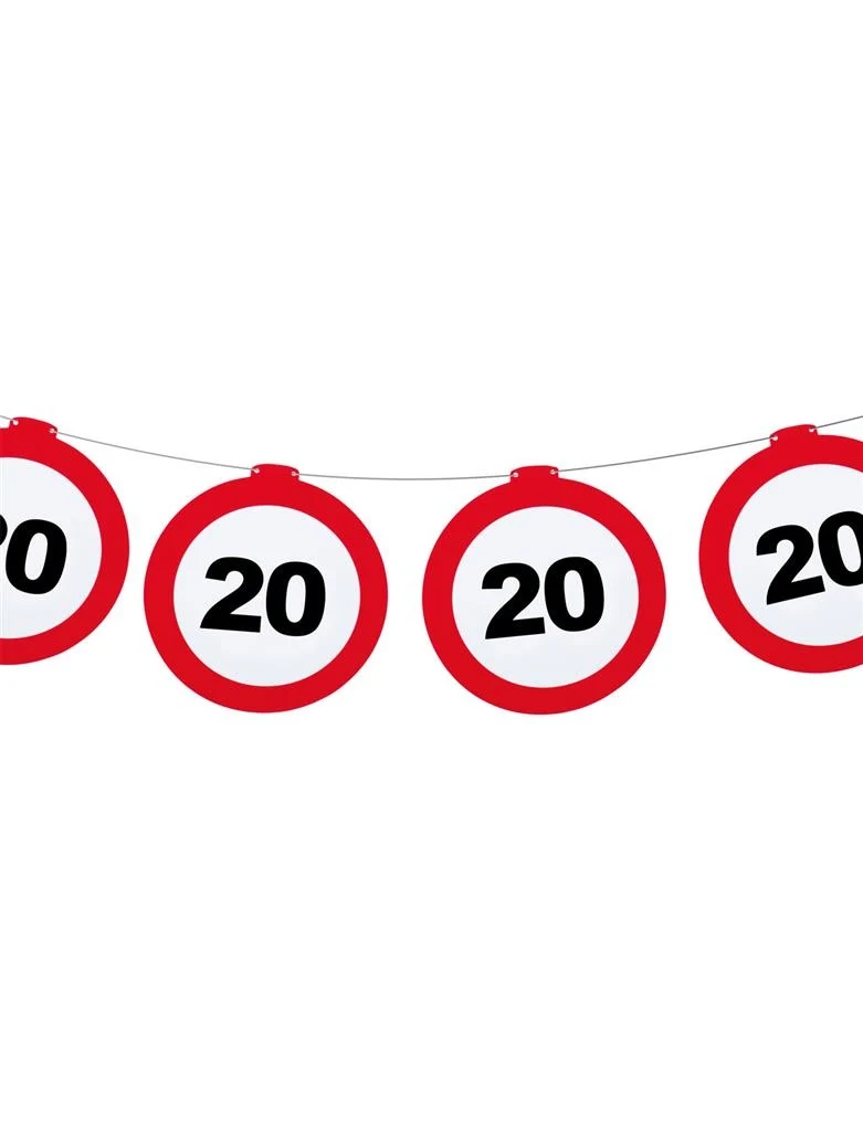 Vlaggenlijn verkeersbord 20 jaar