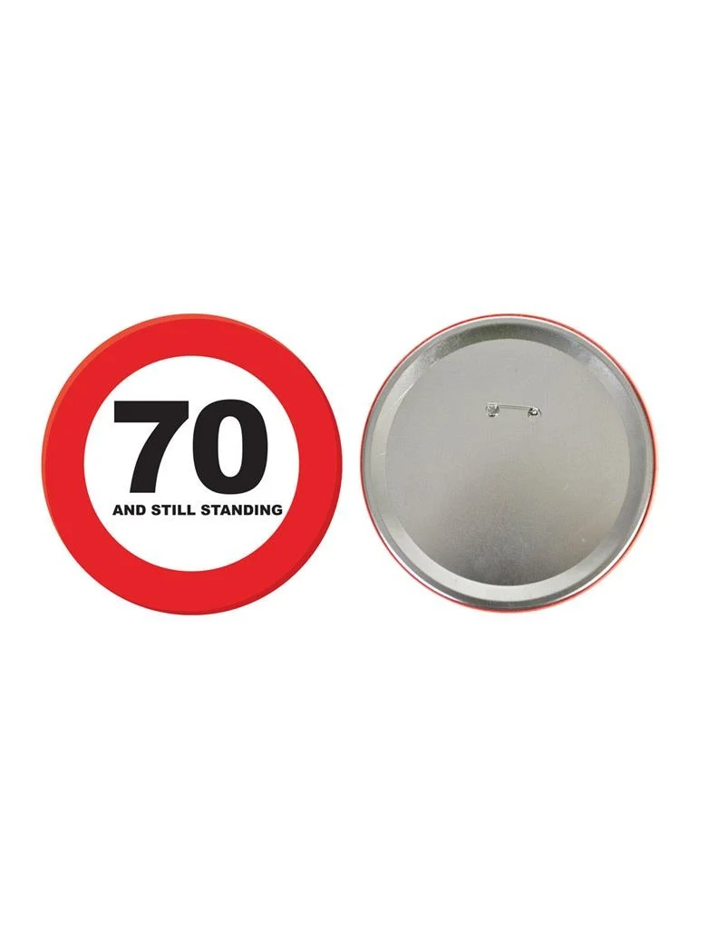 70e verjaardag button verkeersbord