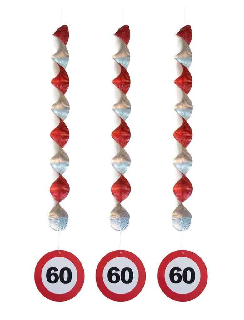 Hangdecoratie 60 jaar versiering verkeersbord