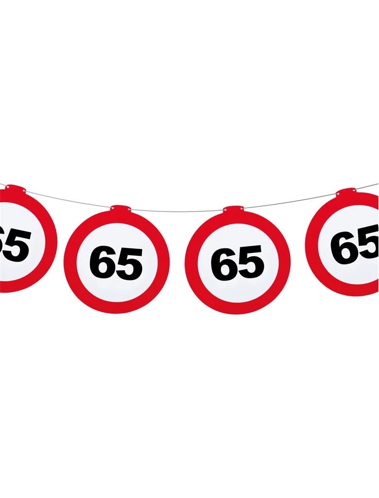 Leeftijd slinger 65 jaar met verkeersbord 12mtr.