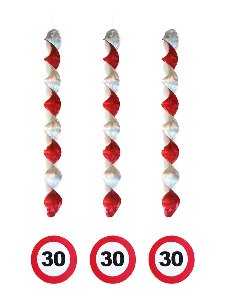 Versiering 30 jaar hangdecoratie verkeersbord