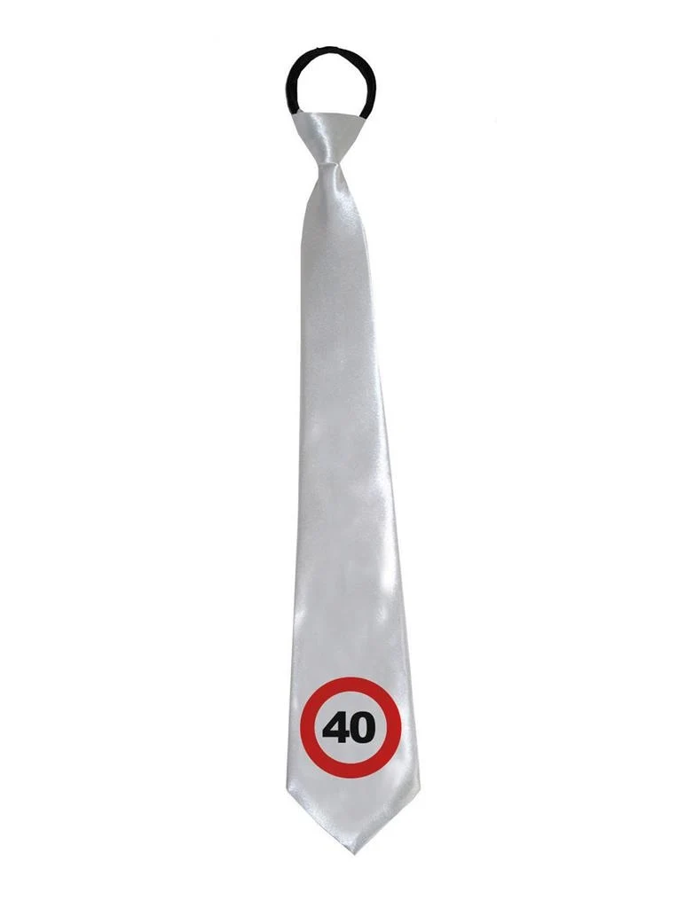 Stropdas 40 jaar met verkeersbord
