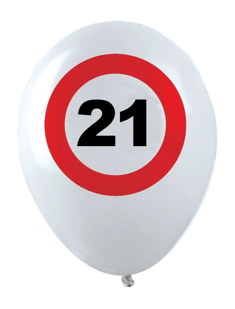 Ballonnen opdruk verkeersbord 21 jaar