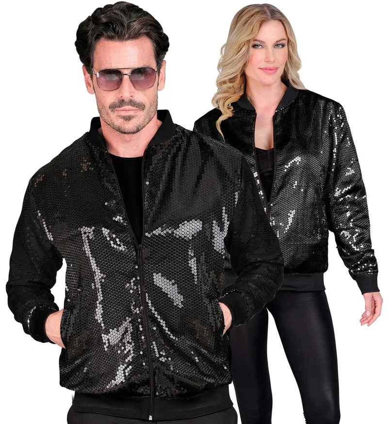 Bomberjack zwart glitter