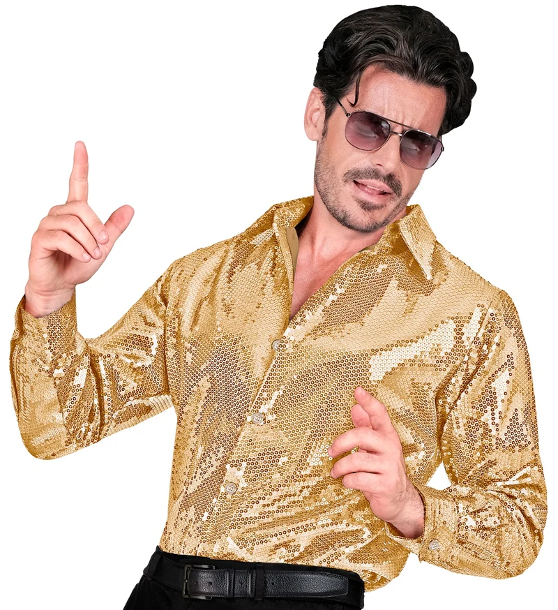 Paillettenshirt heren Ard goud