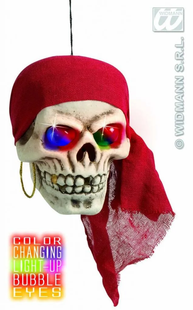 Piratenschedel met kleuren licht 40cm