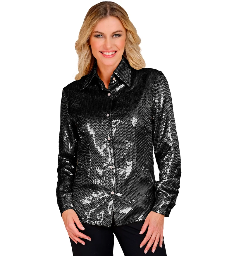 Paillettenshirt dames Aike zwart