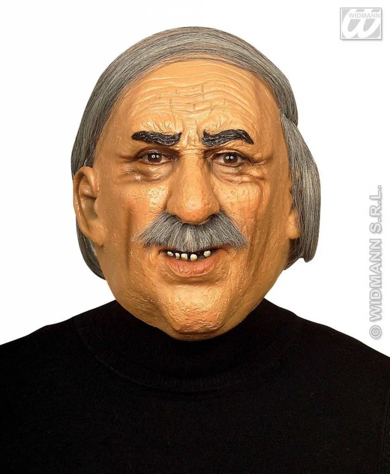 Masker oude man met haar en snor