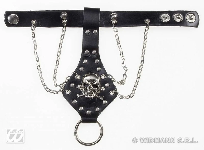 Vingerhandschoen schedel met ketting