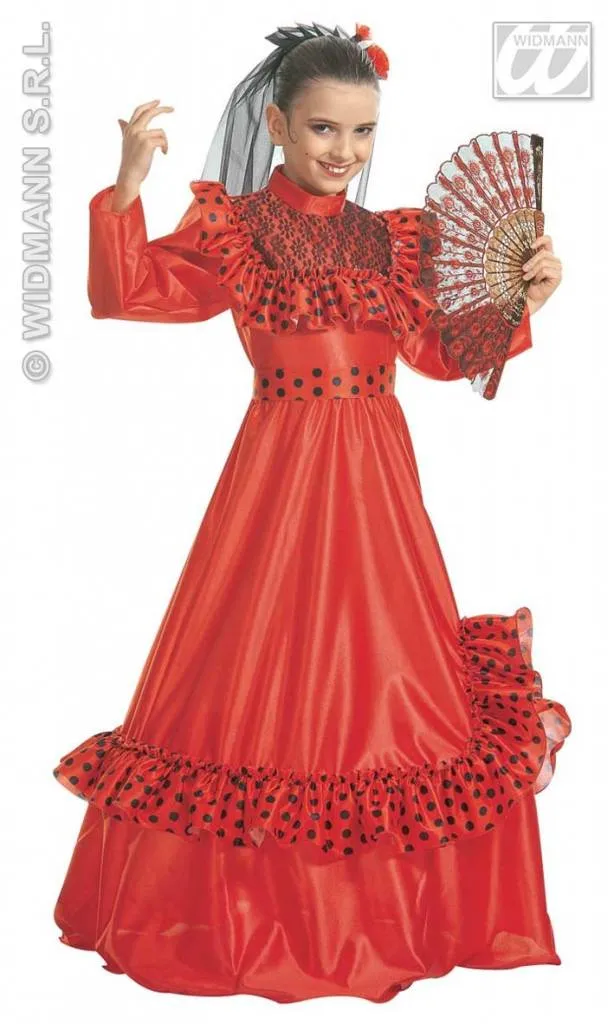 Spaanse danseres kind kostuum
