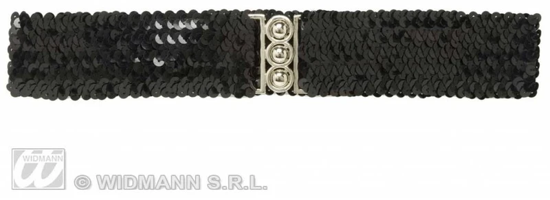 Riem pailletten zwart