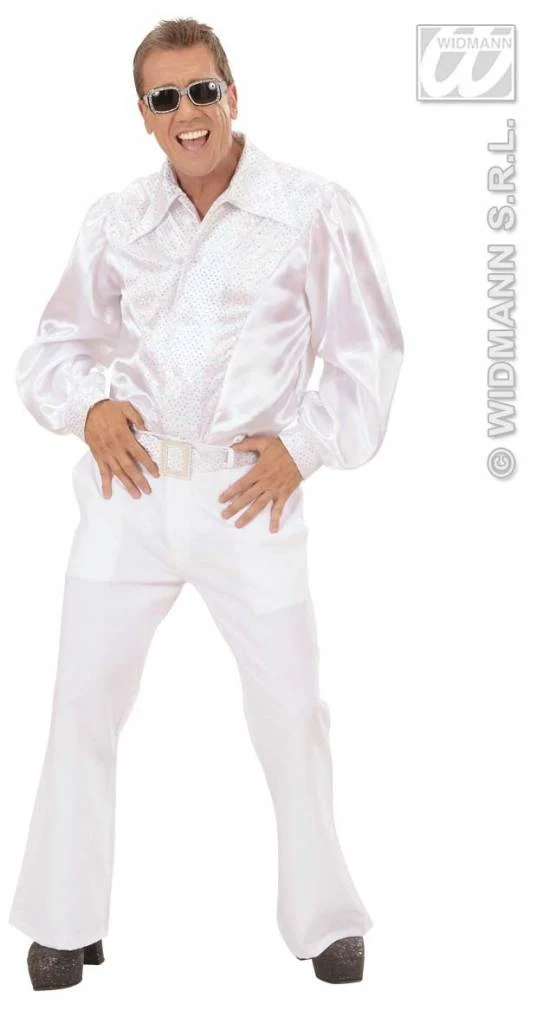 Witte blouse met pailletten man