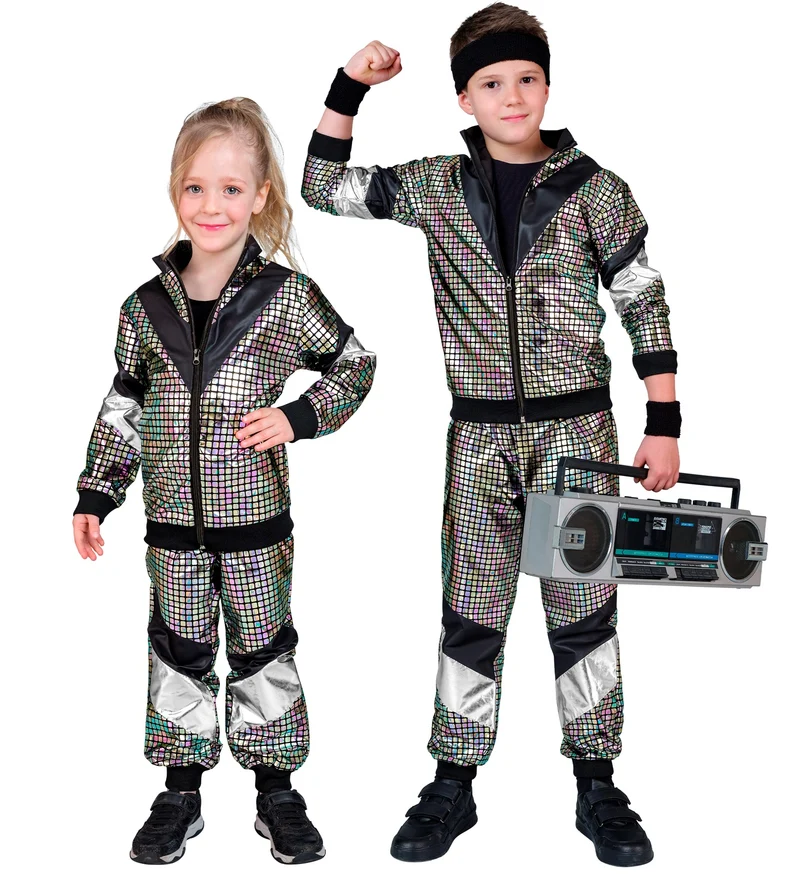 80s trainingspak zilver Niels kind
