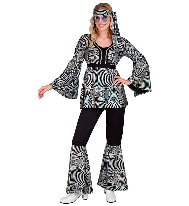 70s groovy kostuum zilver Nicole