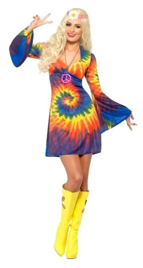 1960's Tie Dye kostuum vrouw
