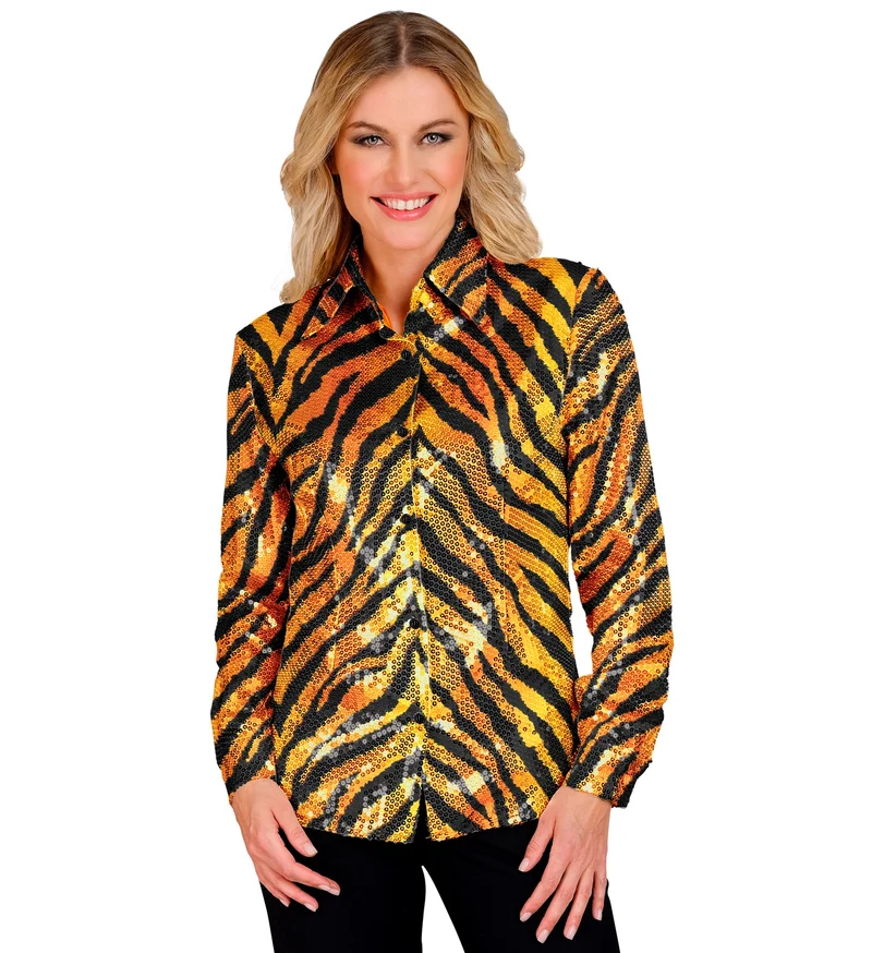 Paillettenshirt dames tijger