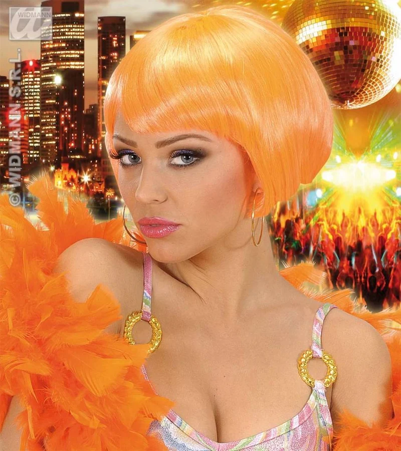 Pruik Valentina neon oranje