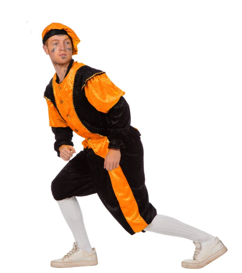 Pieten kostuum Diego zwart/oranje