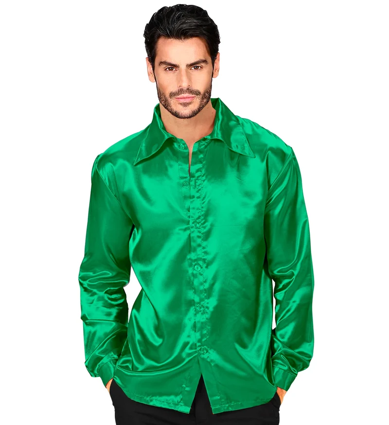Heren jaren 70 disco blouse groen