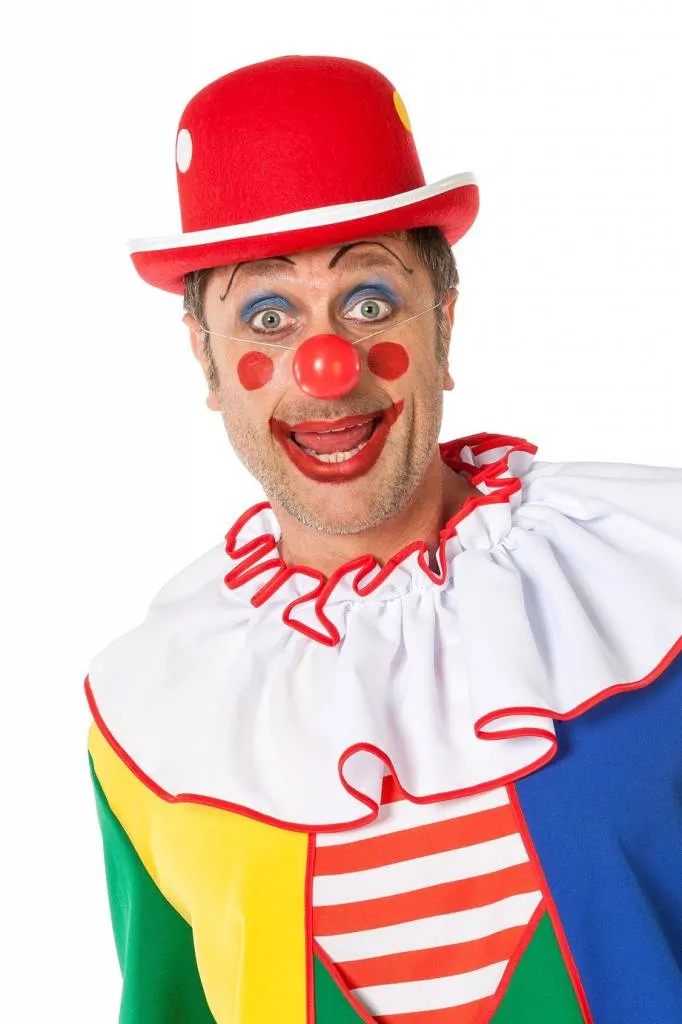 Bolhoed Clown met noppen rood
