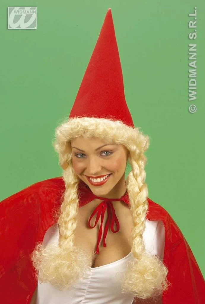 Roodkapje muts met staartjes