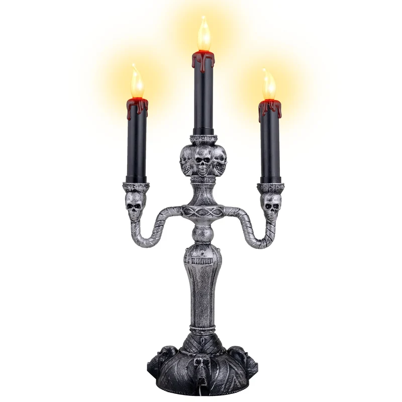 Halloween kandelaar met 3 led kaarsen