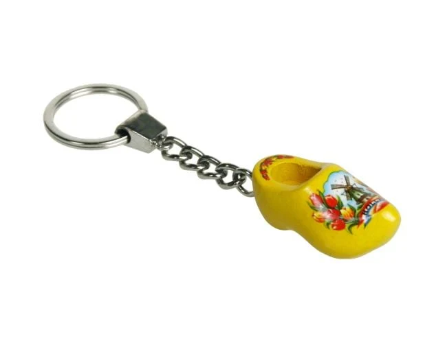 Sleutelhanger 1 klompje geel 4cm