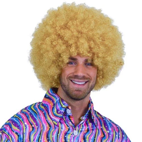 Pruik Afro blond krul