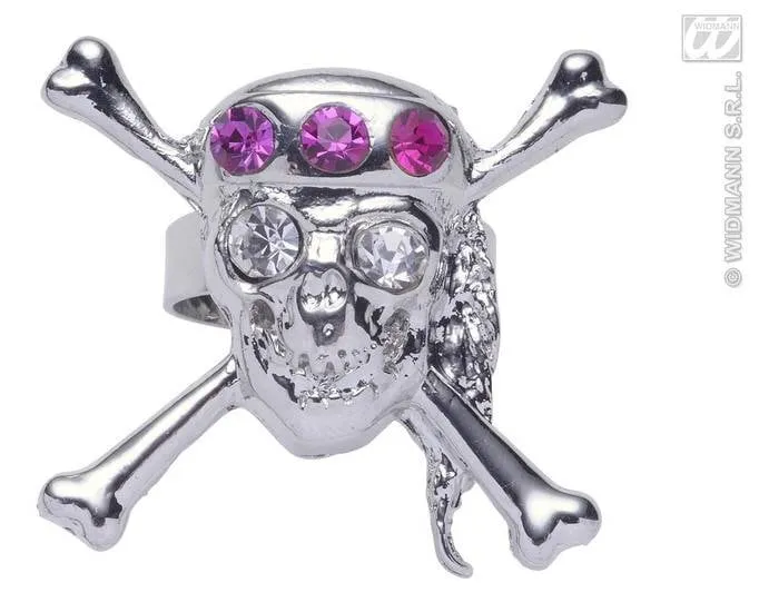 Schedelring Piraat strass