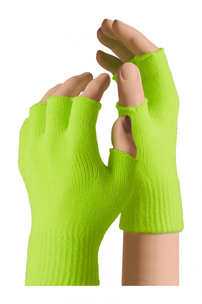 Vingerloze handschoenen kind neon geel