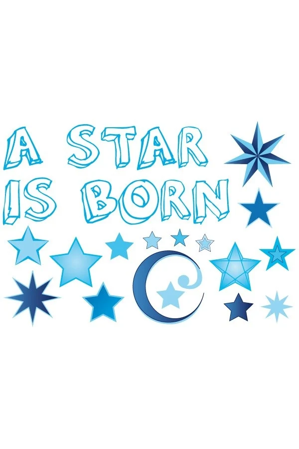 Raamsticker geboorte a star is born blauw jongens