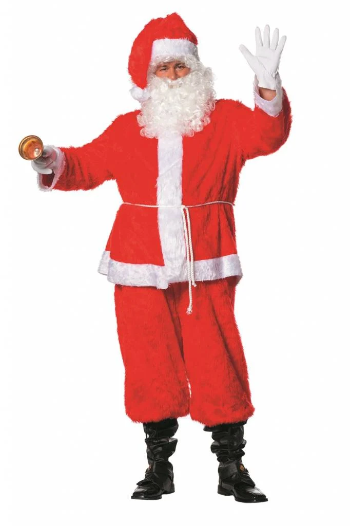Kerstman kostuum 4-delig pluche