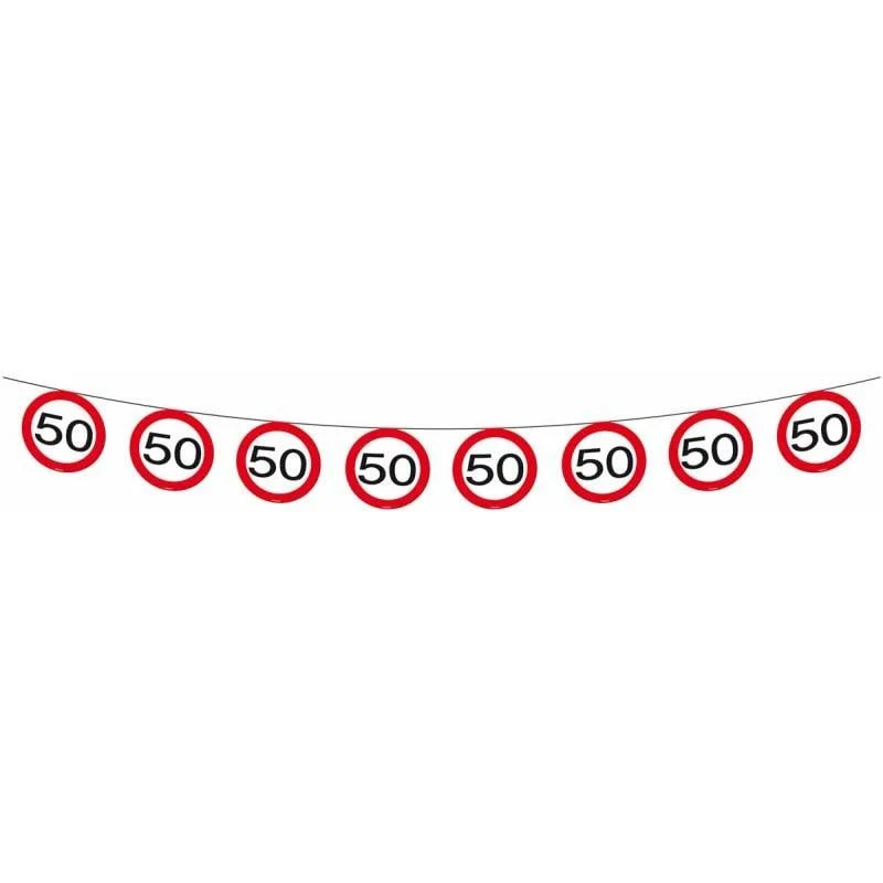 Vlaggenlijn Papier Verkeersbord 50