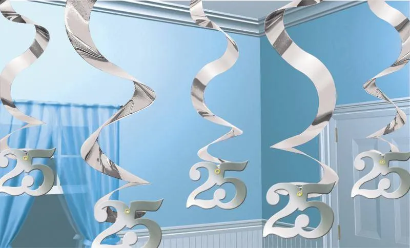 Hangdecoratie 25 jarig huwelijk zilver