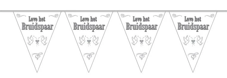 Vlaggenlijn leve het bruidspaar