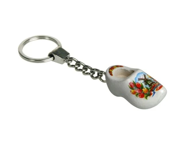 Sleutelhanger 1 klompje wit 4cm