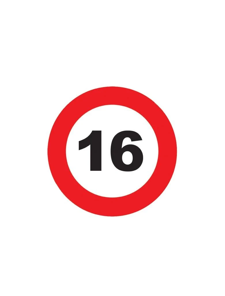 Verkeersbord onderzetters 16 jaar