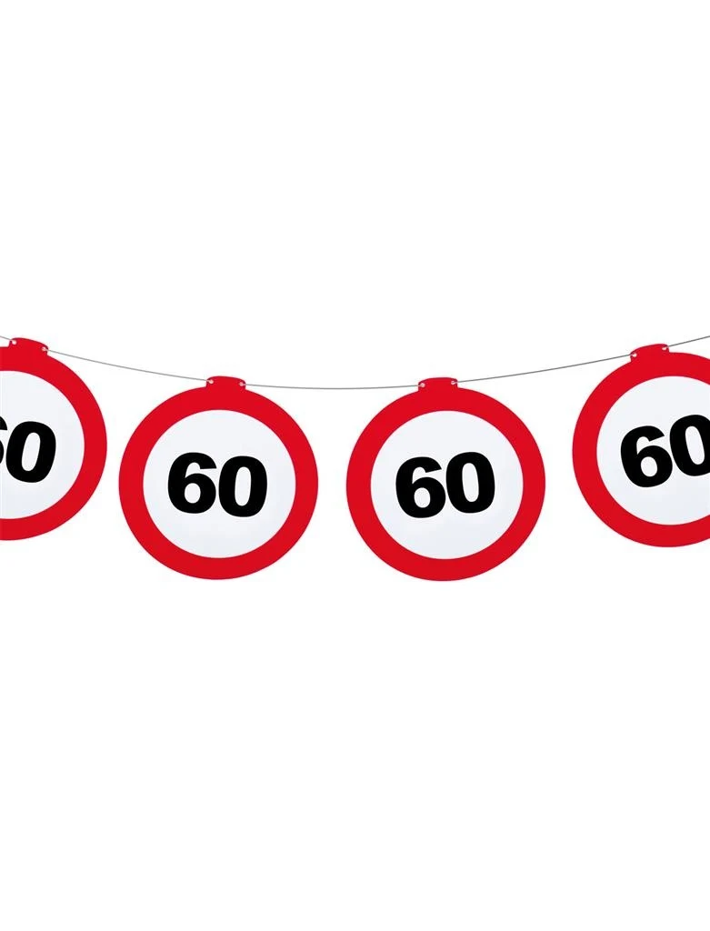 Leeftijd slinger 60 jaar met verkeersbord 12mtr.