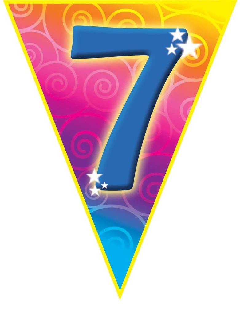 Gekleurde vlaggenlijn 7 jaar 5mtr.