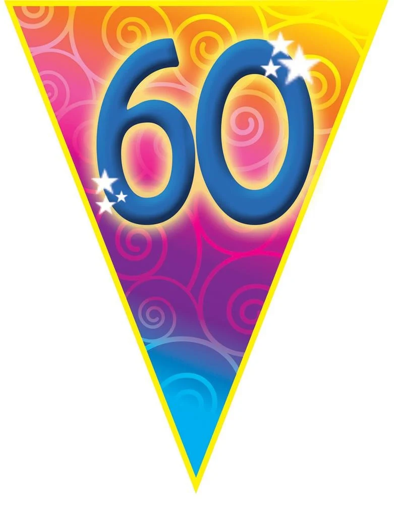 Gekleurde vlaggenlijn 60 jaar